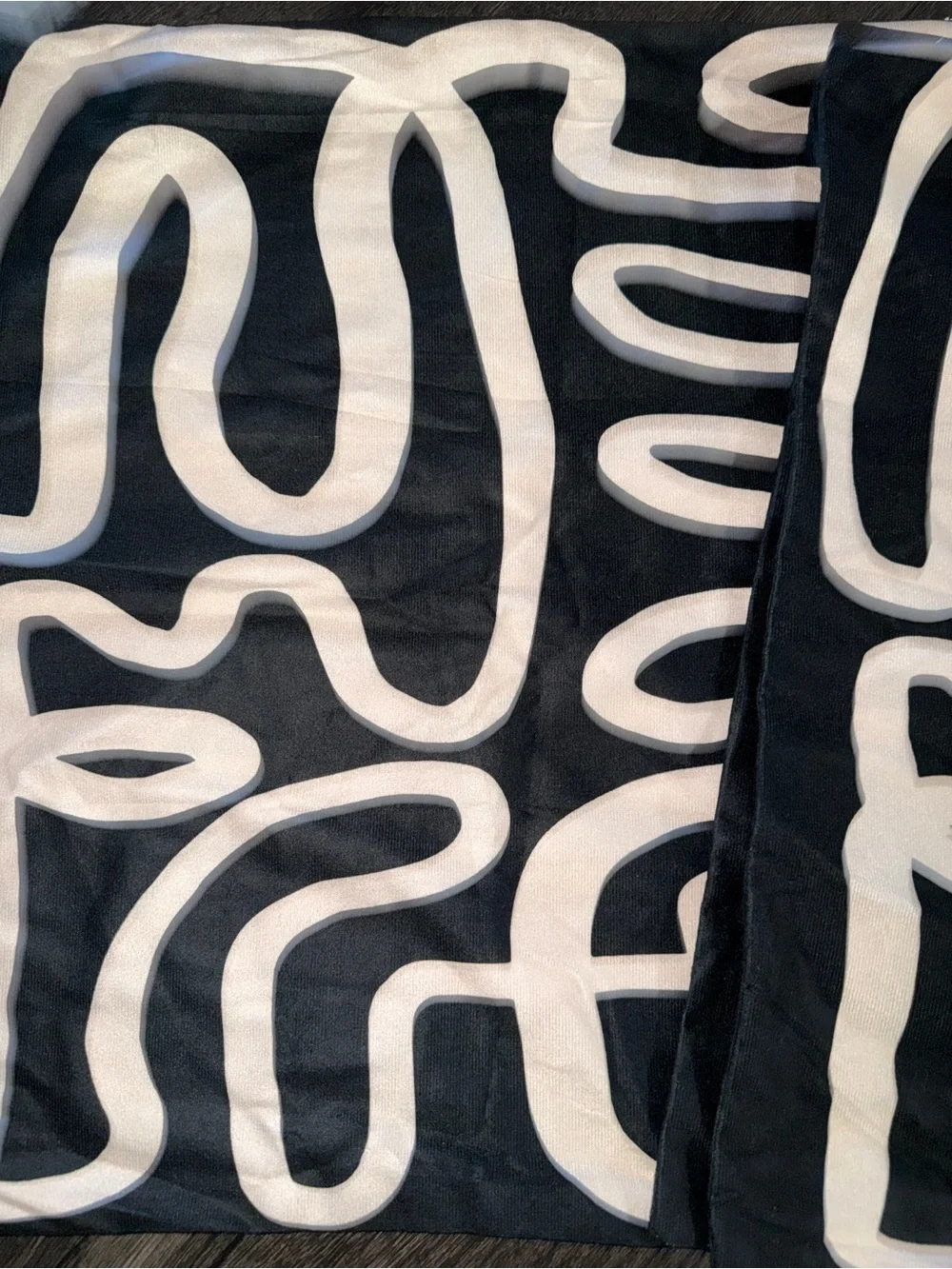Abstract Black & Cream Decorative Throw Pillow Covers - 2